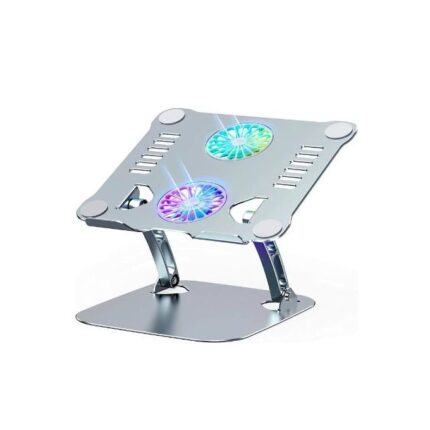 Laptop Stand With Fan, Laptop Riser Computer Stand For Laptop Foldable & Height Adjustable - Sillver